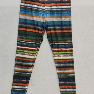 Share Silky Feel Women's Medium Bohemian Multicolored Tribal Leggings Vibrant Re